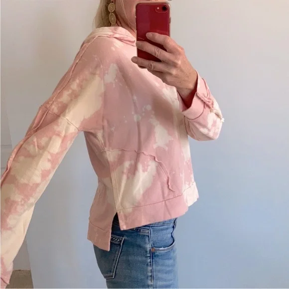 Pink & Cream Tie Dye Hoodie - Picture 8 of 9